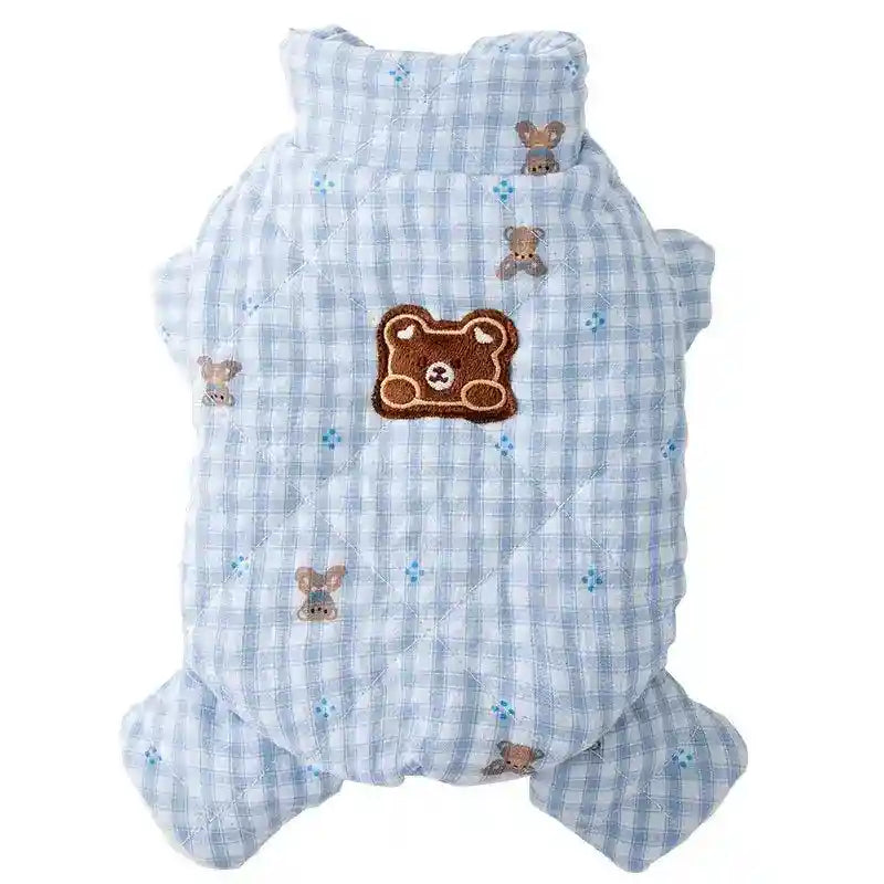 Cappotto Cani Imbottito Orsetto Gingham Rosa Blu Invernale by Dog Moda