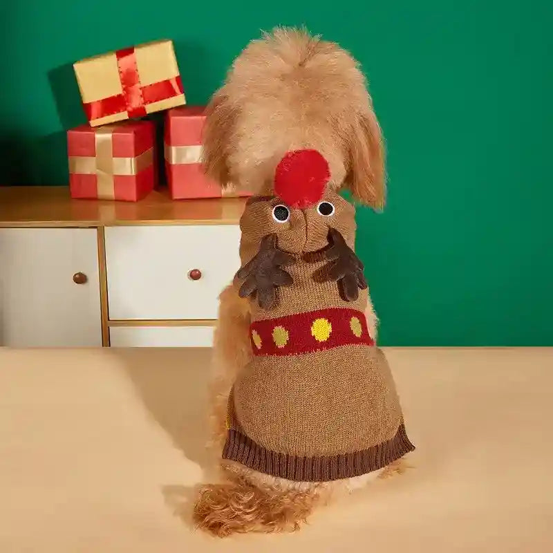 Suéter de Navidad para Perros - 11 Diseños de Papá Noel y Renos