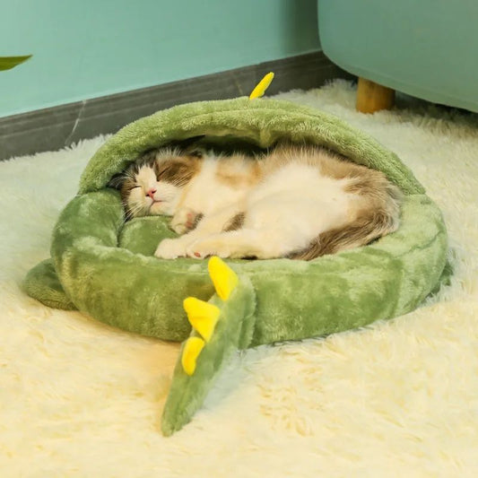 Cuccia Semi Coperta per Cani e Gatti "Sibilla dei Felines" – Accogliente e Calda