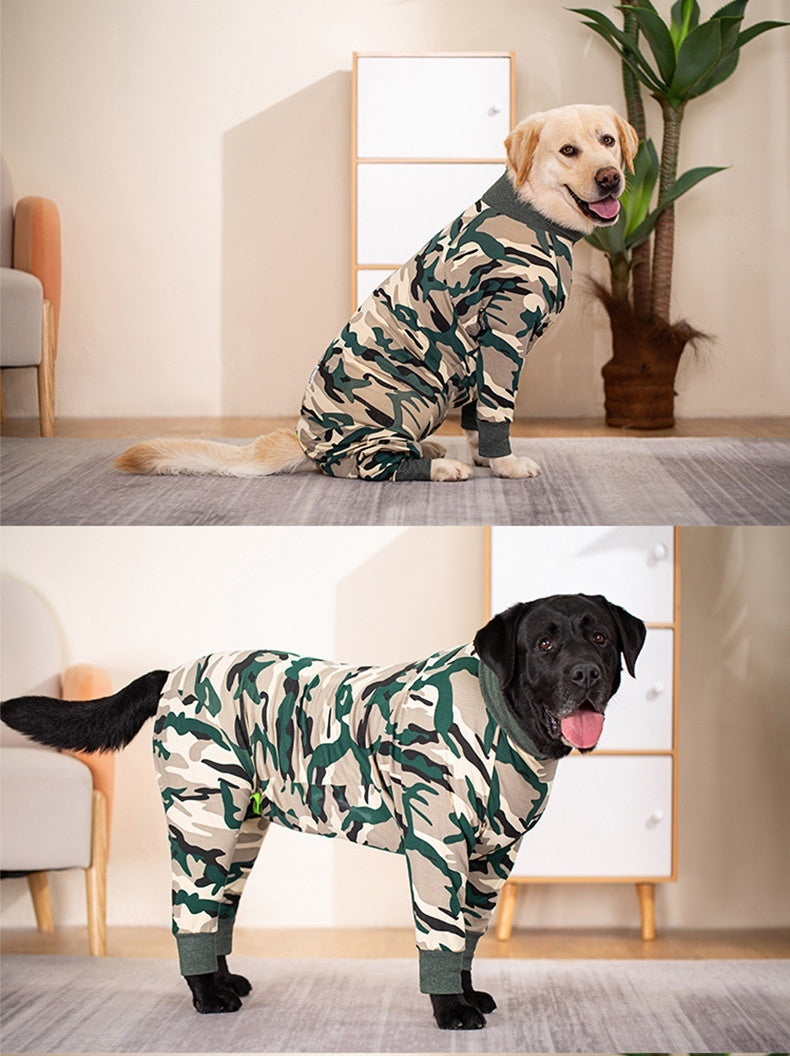 Cotton Shirt for Boxer and Labrador Dogs with Blue and Dinosaur Pattern