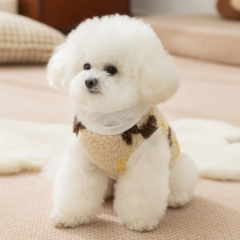 Cappotto Pile Smanicato per Cani con Orsetto - Caldo