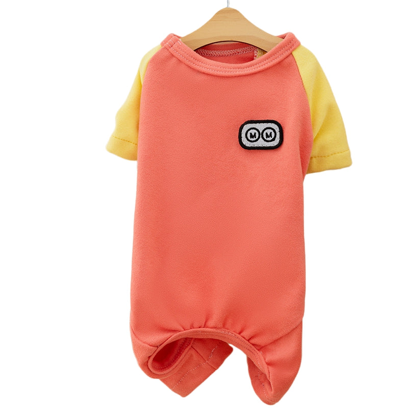 Tutina Fleece per Cani con Patch Cartoon - Pigiama Morbido