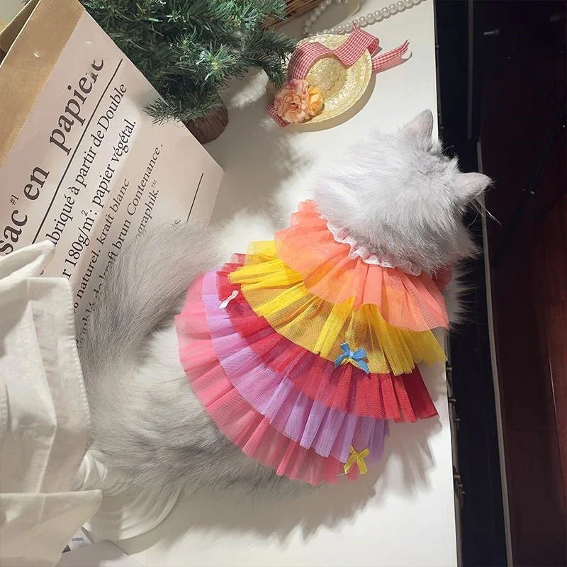 Haustierkleidung für Katzen, Hunde-Spitzenkleid