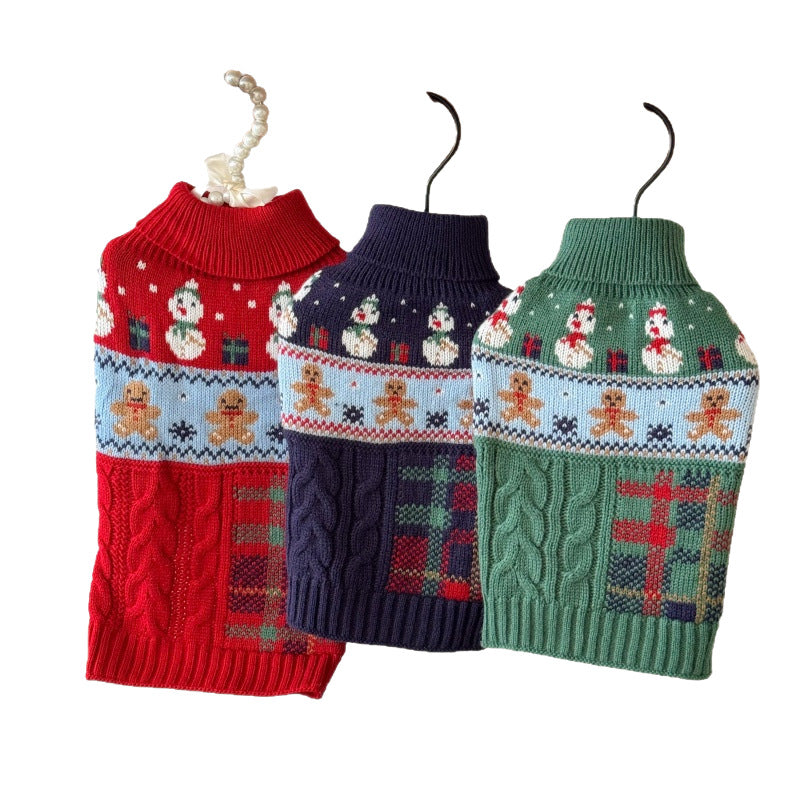 Jersey Navideño para Perros - Muñeco de Nieve Trenzado