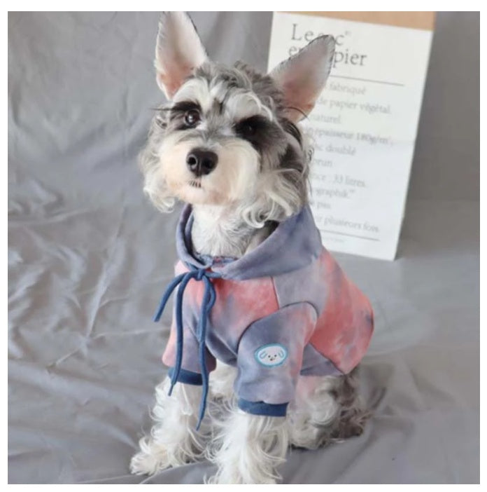 Dog Sweatshirt "Macchietta" with Hood – Light Blue or Faded Pink