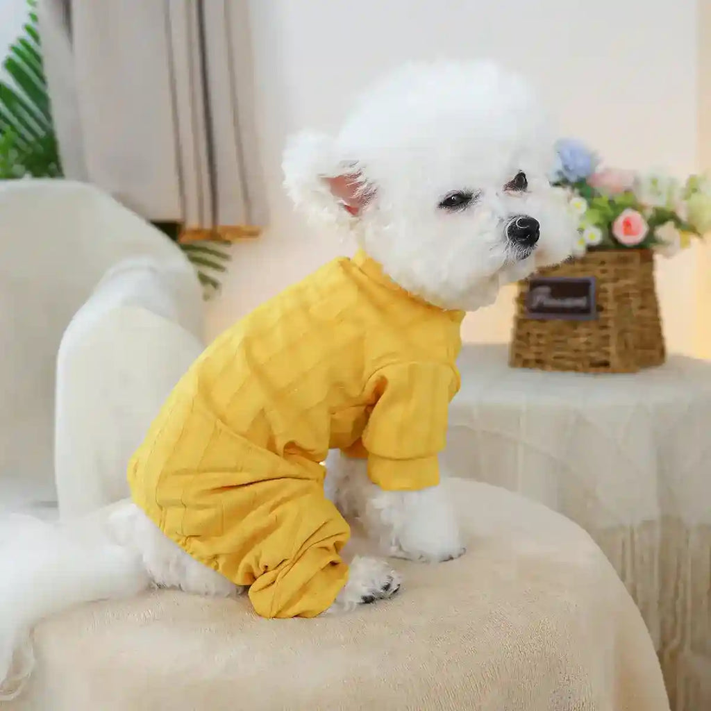 伸縮性4足犬用つなぎ - 冬用パジャマ