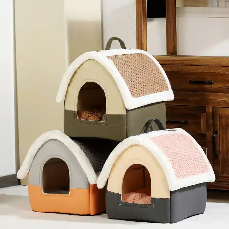 Cuccia Casetta con Cuscino Removibile per Cani e Gatti by Dog Moda