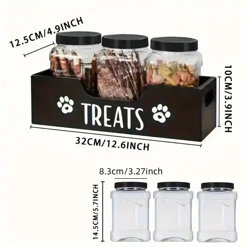 Porta Snack per Cani Treats - Contenitore con 3 Barattoli by null