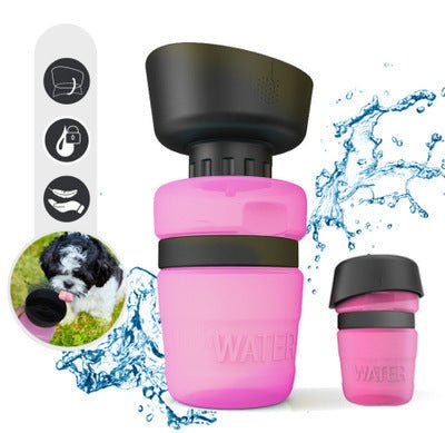 Borraccia per Cani Portatile 2 - in - 1 con Ciotola Pieghevole – Impermeabile e a Prova di Perdite - Dog Moda