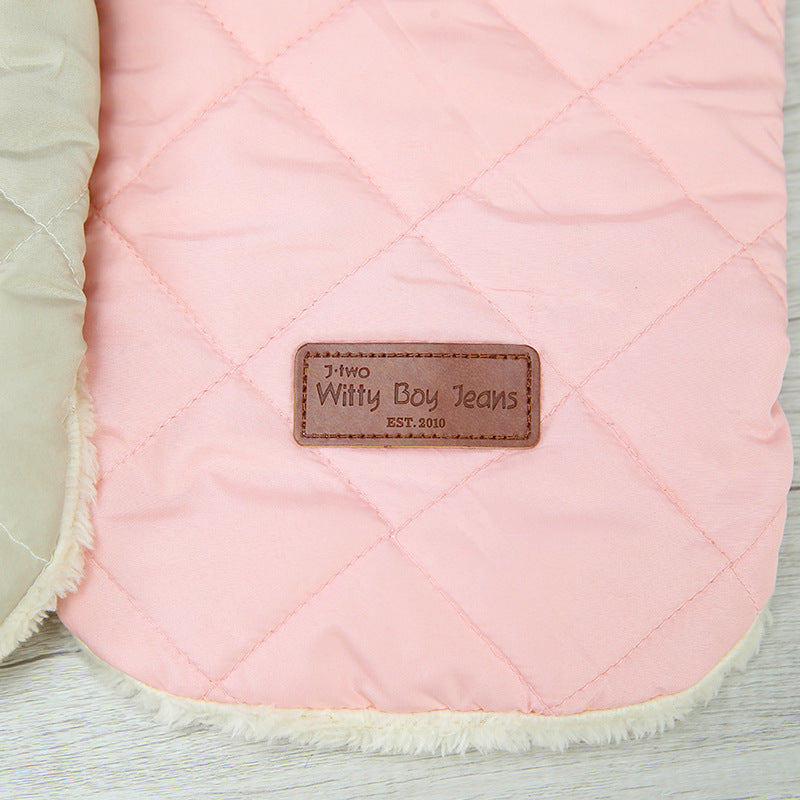 "Witty" Sleeveless Poodle Coat with Faux Fur Collar