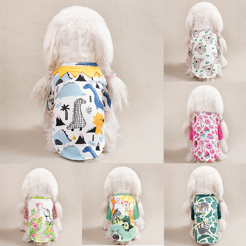 MAGLIETTA COLORATA PER CANI TAGLIE PICCOLE E MEDIE | FANTASIE CUPCAKE, KOALA, DINOSAURI... - Dog Moda