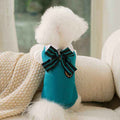 "College" Fleece Bow Dog Sweater