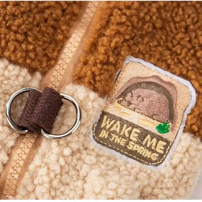 Giacca Pile Cani Wake Me In Spring - Patch Scoiattolo by Dog Moda