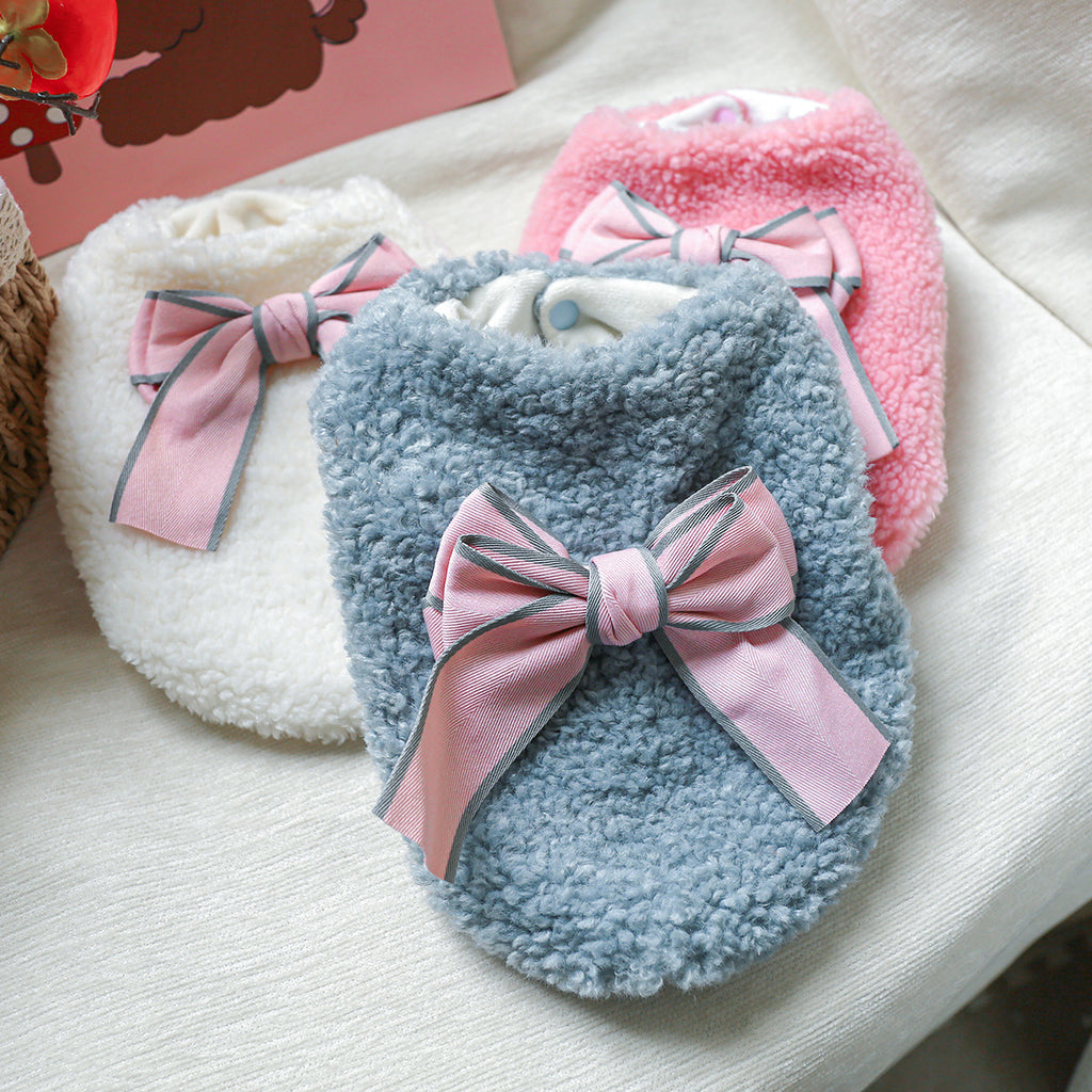 Cappotto per Cani con Fiocco - Pile Agnello Morbido