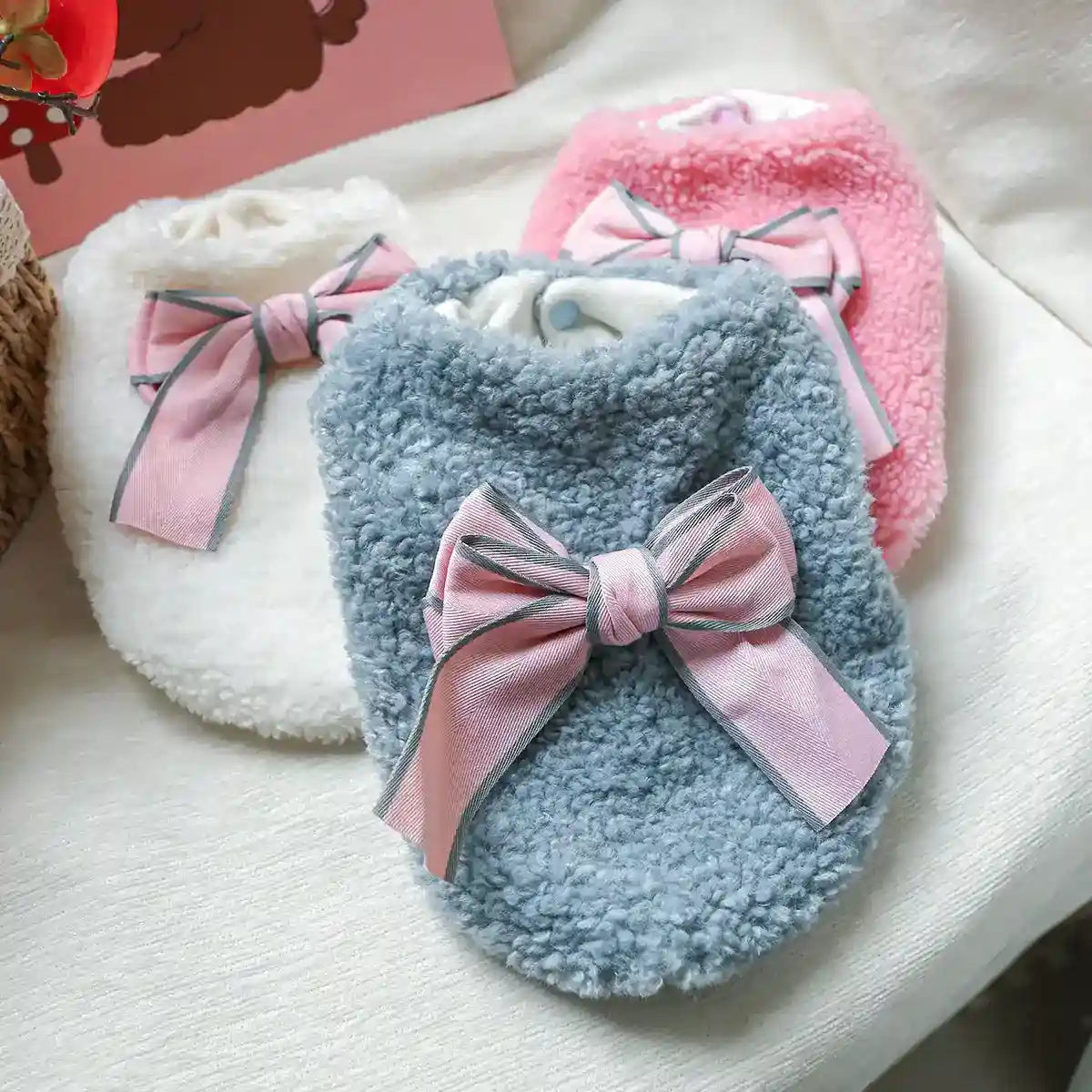 Cappotto Pile Agnello con Fiocco per Cani - Imbottito by null