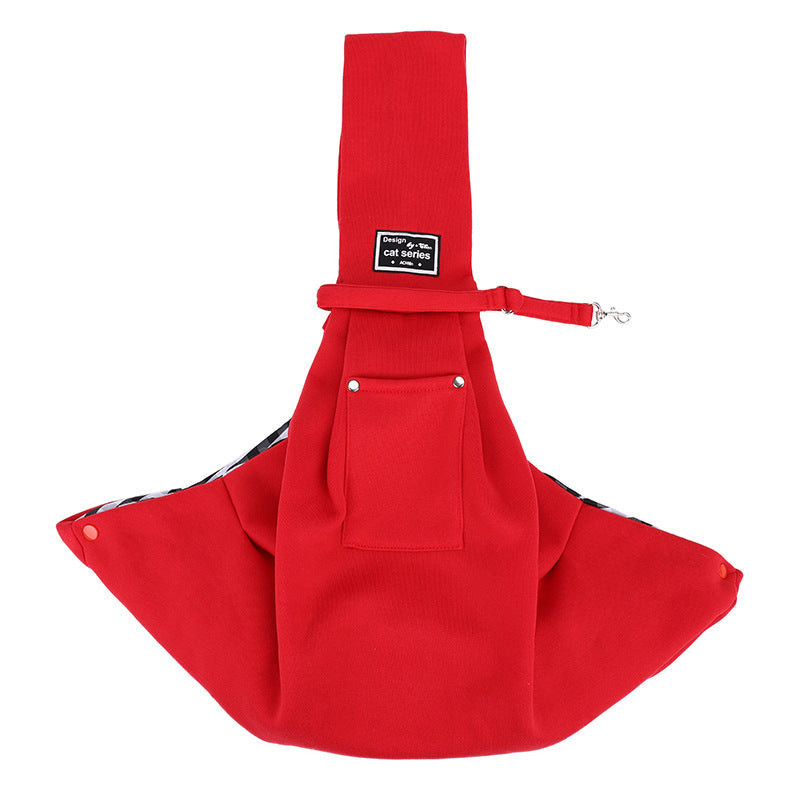 Single Shoulder Carrier Bag for Dogs and Cats with Safety Leash