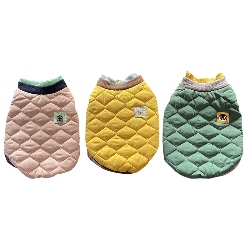 Abrigo sin mangas para perros Daru - Acolchado con rombos