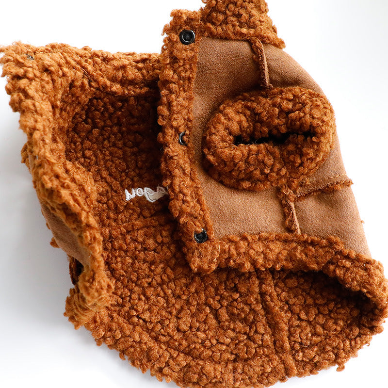 Abrigo de Piel Aterciopelada para Perros - Dadagou con Botones