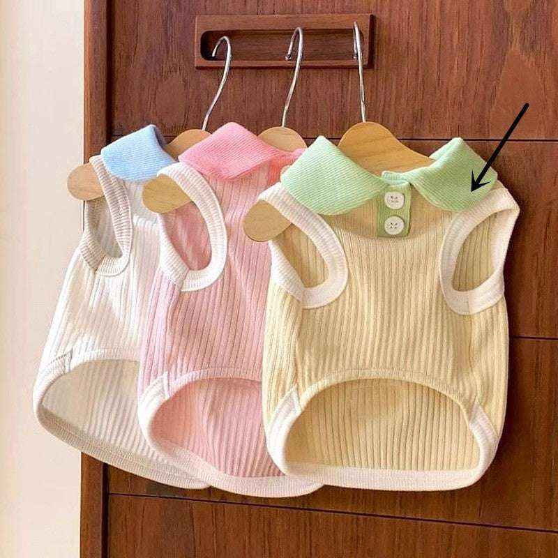 Maglia Polo per Cani Smanicata - Vestito Elegante con Bottoni