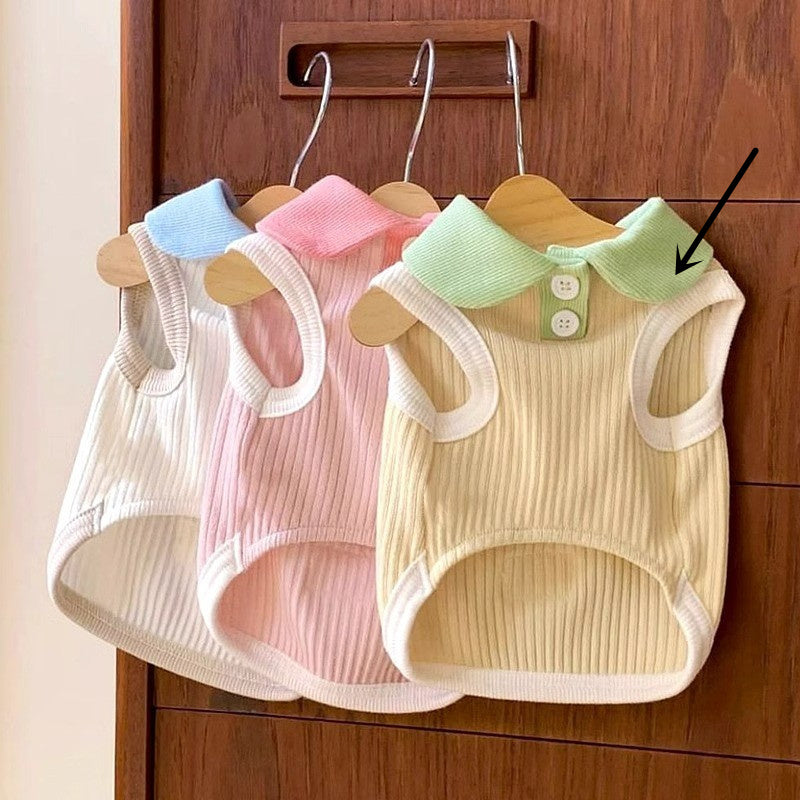 Maglia Polo per Cani Smanicata - Vestito Elegante con Bottoni