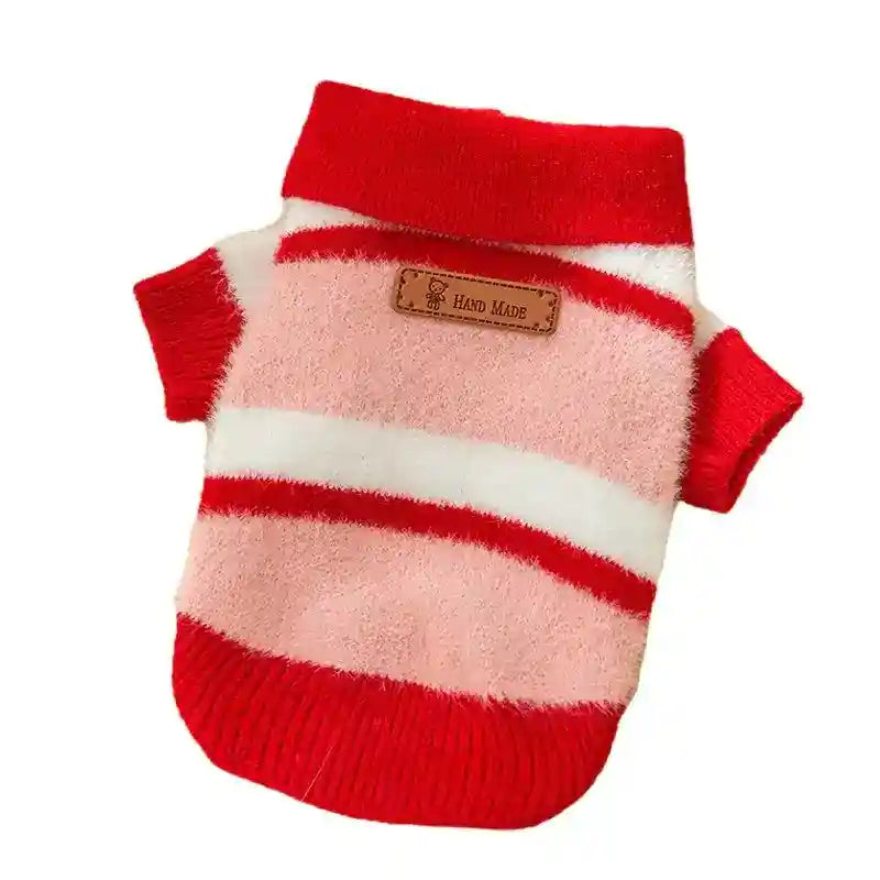Cardigan Polo a Rayas para Perros - Estilo Colegio Hecho a Mano