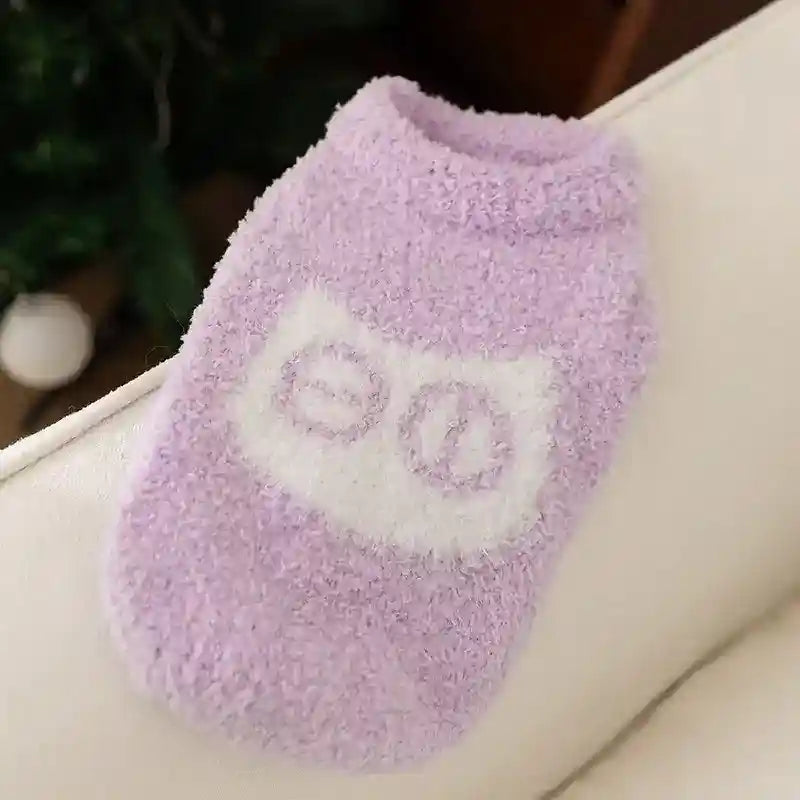 犬と猫用の柔らかいフクロウのセーター - 暖かい冬用