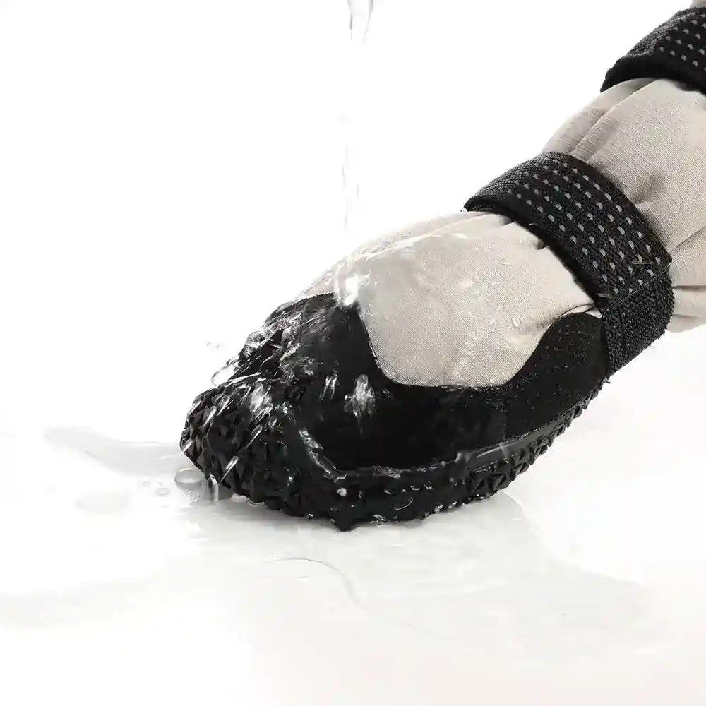 犬用冬用靴 - 反射材付き滑り止め雪用