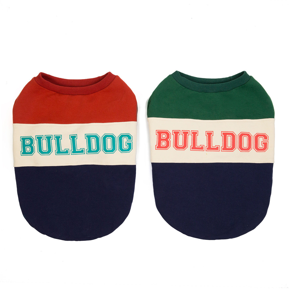 Felpa Casual per Cani Bulldog con Scritta "Bulldog" - Perfetta per Toraci Prominenti