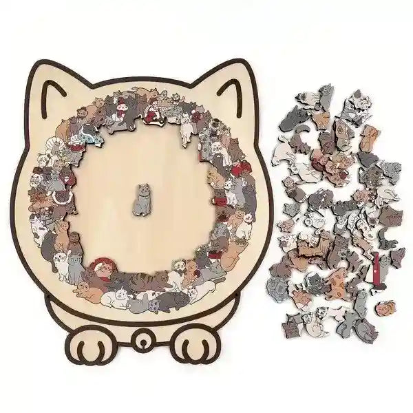 Puzzle in legno a forma di gatto Morandi 135 pezzi – Idea regalo originale per amanti dei gatti by null