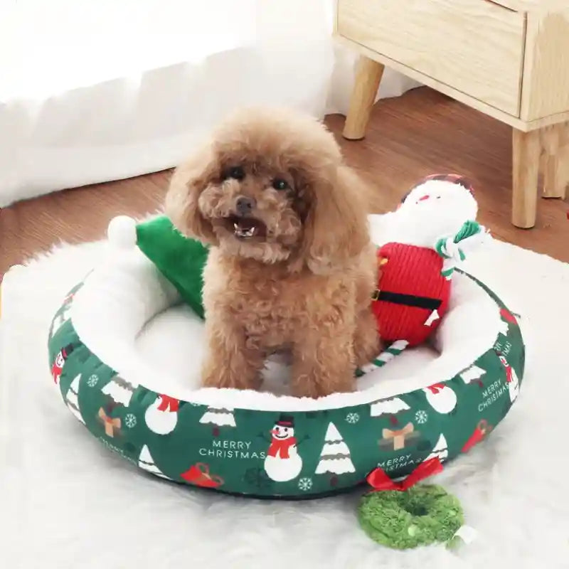 クリスマス用犬猫用ベッド - 暖かいクリスマスクッション