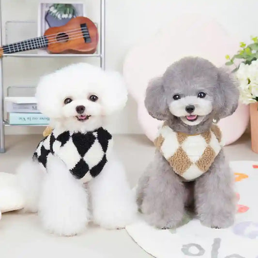 Cappotto Smanicato per Cani a Scacchi - Caldo e Morbido by Dog Moda