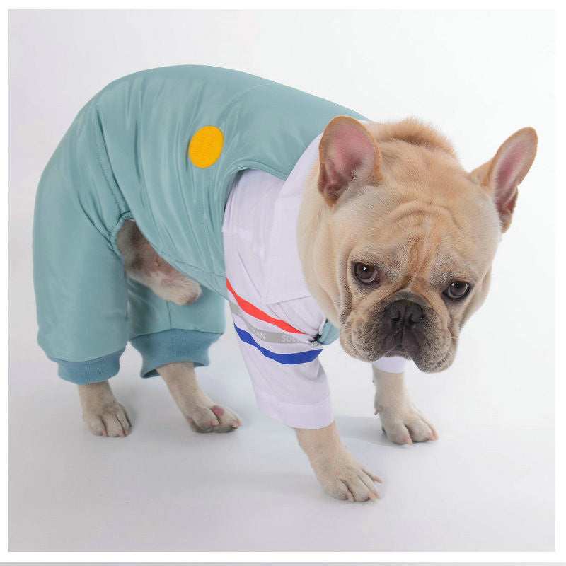Hundeoverall „Skypass“ mit elastischen Trägern und Polsterteil