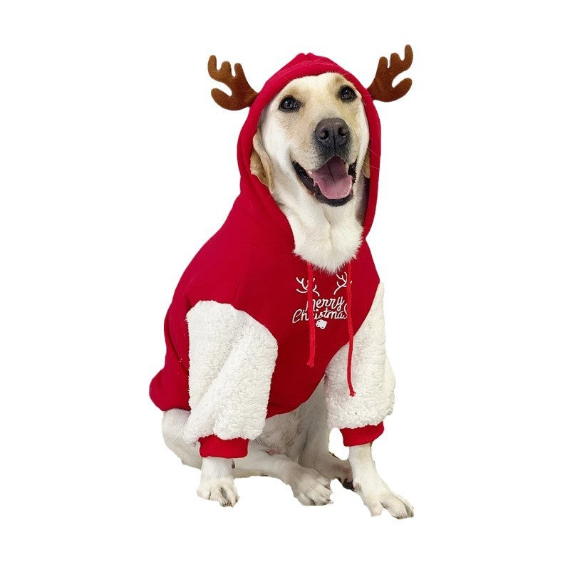 Sudadera Navideña para Perro y Gato Merry Christmas con Reno y Capucha