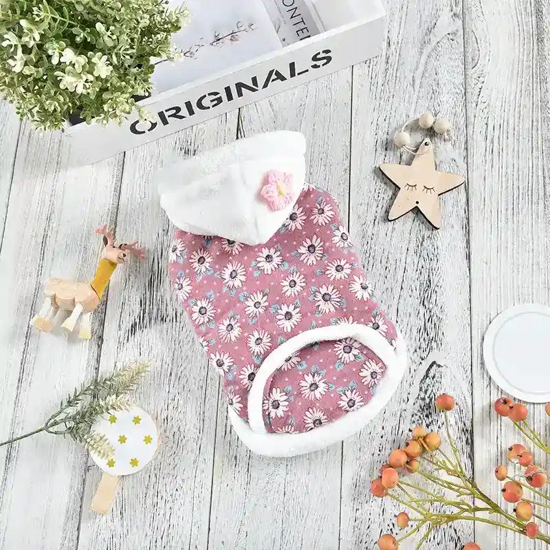 Abrigo Daisy para Perros Acolchado de Forro Polar con Capucha