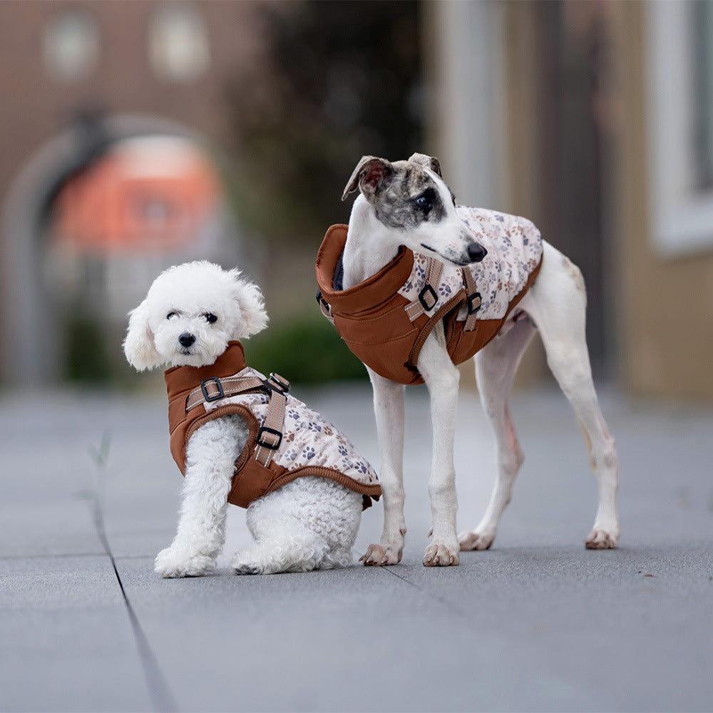 Vpetr Padded Fleece Dog Coat with Harness
