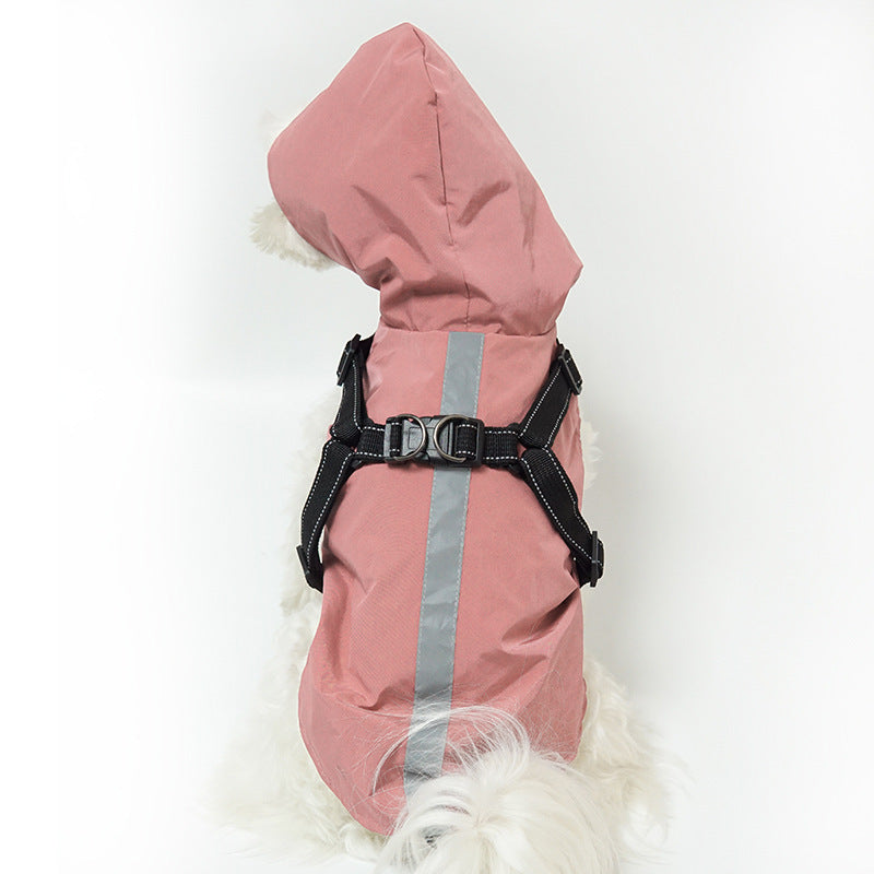 Impermeabile per Cani Modello "Cloudy" con Pettorina Integrata e Chiusura in Velcro - Dog Moda