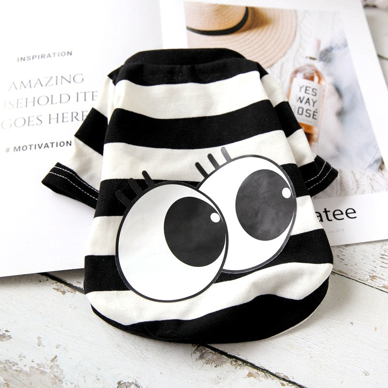 "Loving Eyes" Striped Dog Shirt