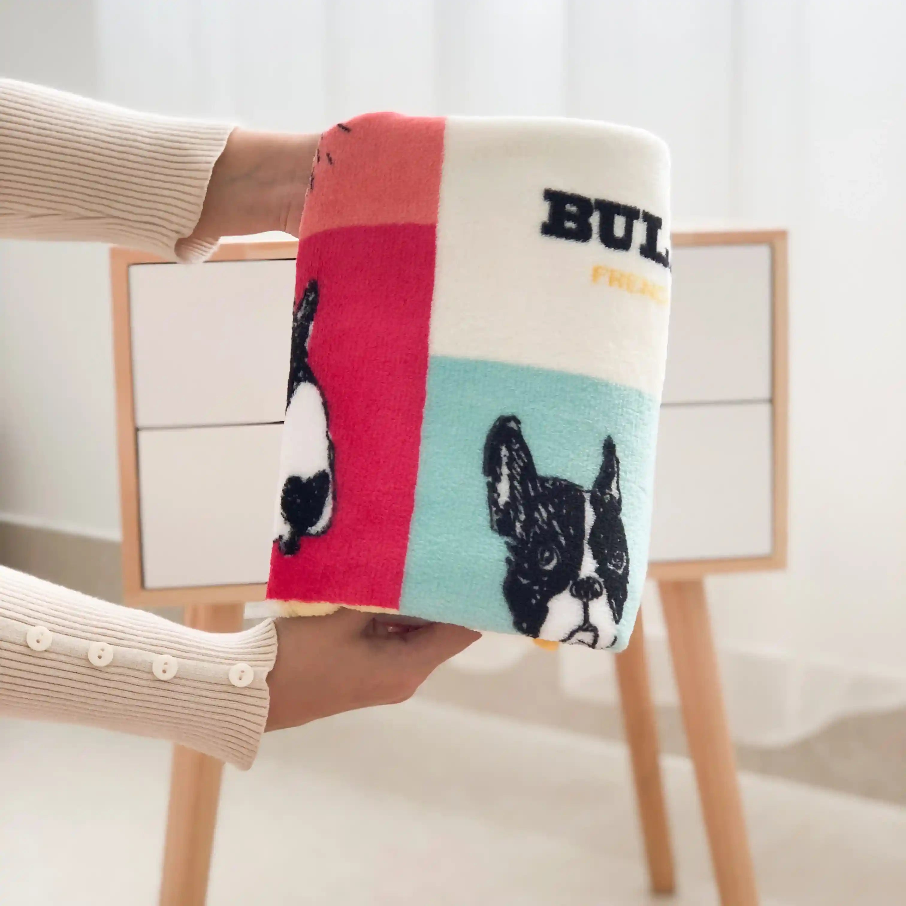 犬と猫用ブランケット - 柔らかく暖かいプリント付き