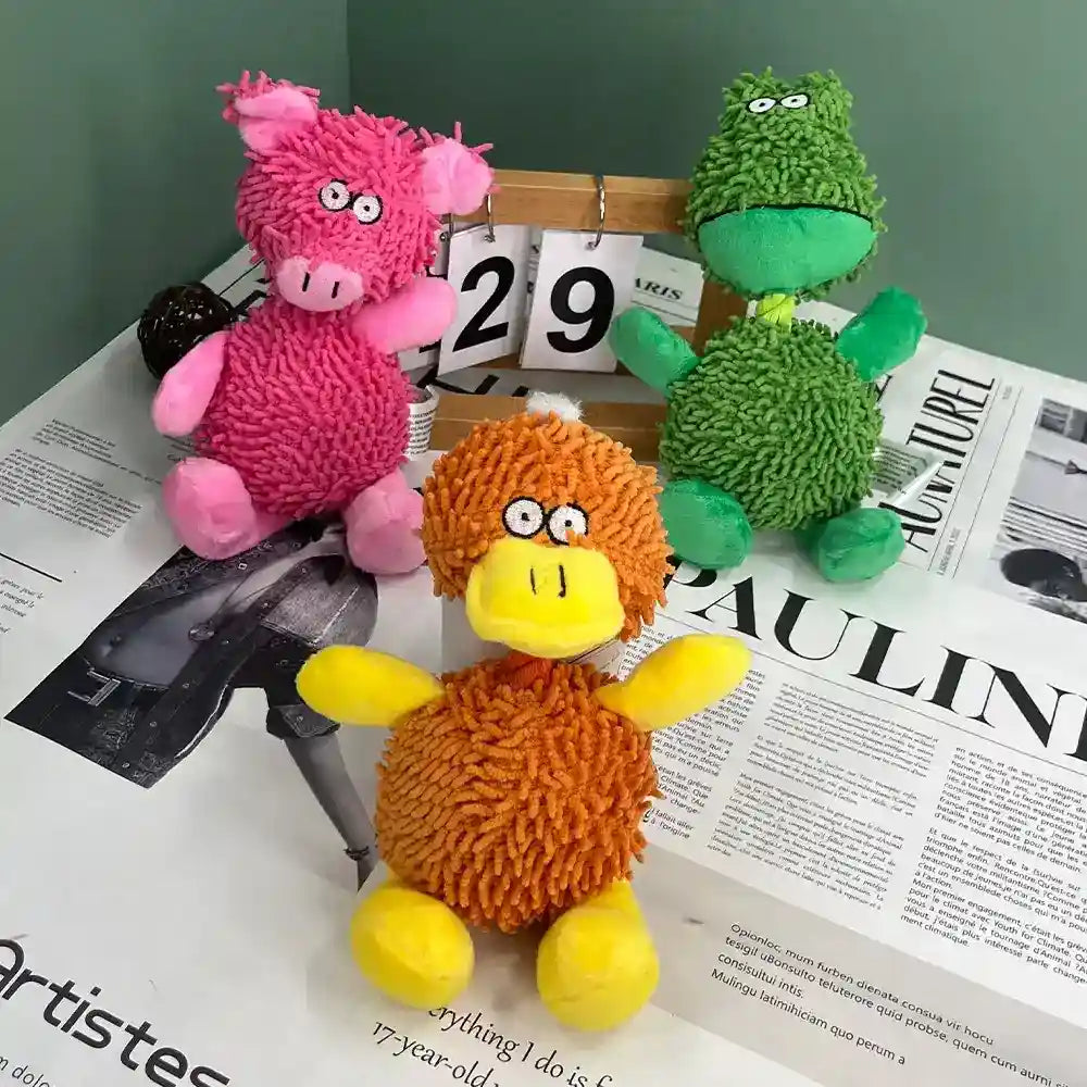 マイクロファイバーアヒルのぬいぐるみ 犬用 - 耐久性のあるホイッスル付き