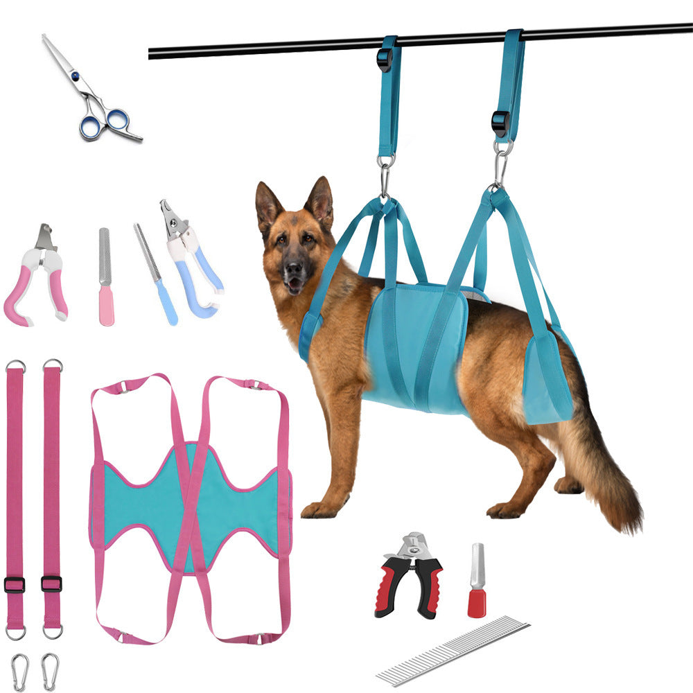 Dog and cat hammock with dog nail trimming grooming set