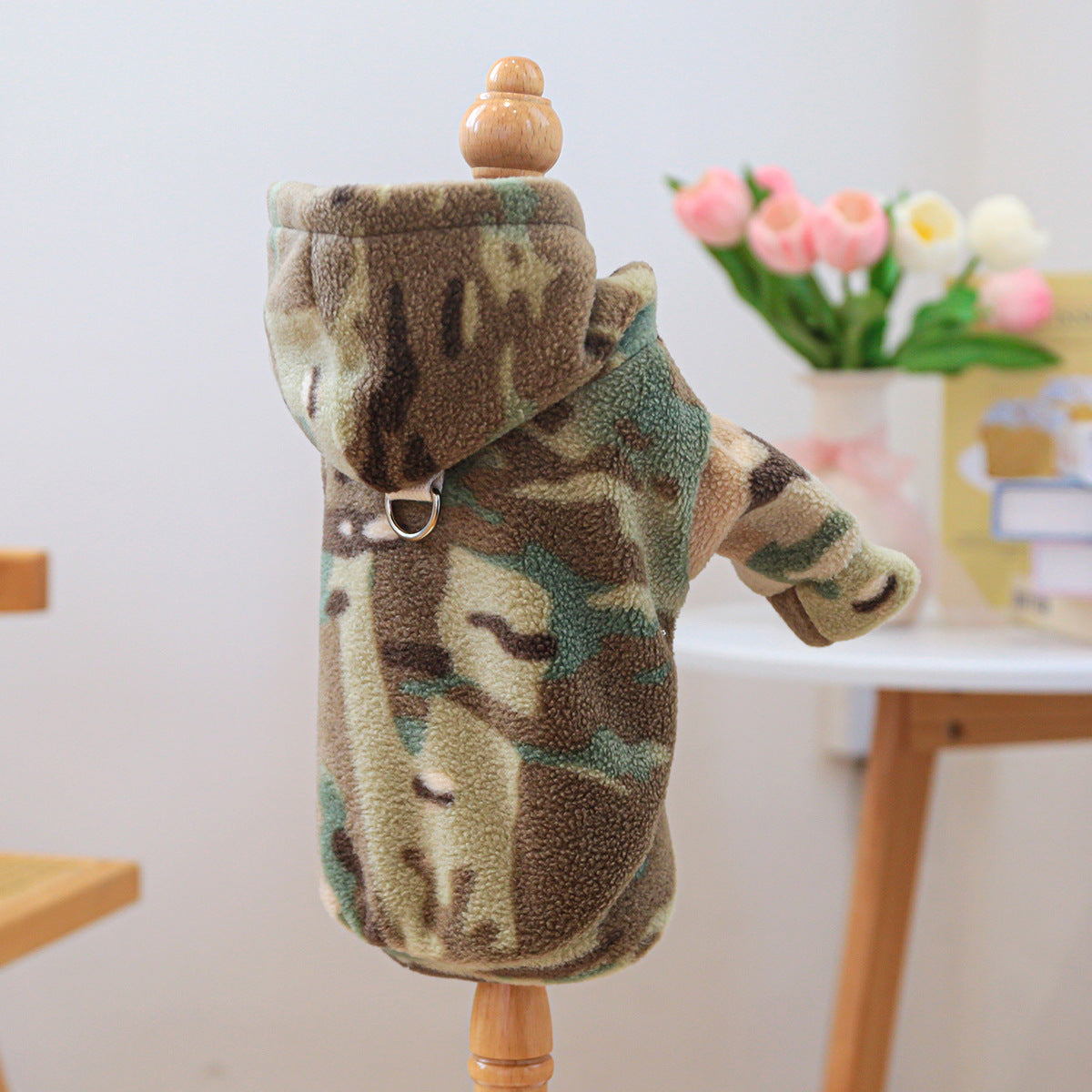 Vestito per Cani Camouflage con Cappuccio | Giacca Cane Militare