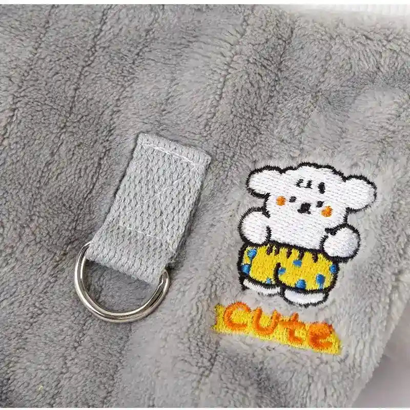 かわいいパイルの犬猫用ロンパース - 暖かいマルチーズベア