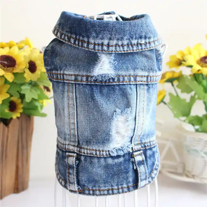 Giacca Jeans per Cani - Cappotto Denim Impermeabile by Dog Moda
