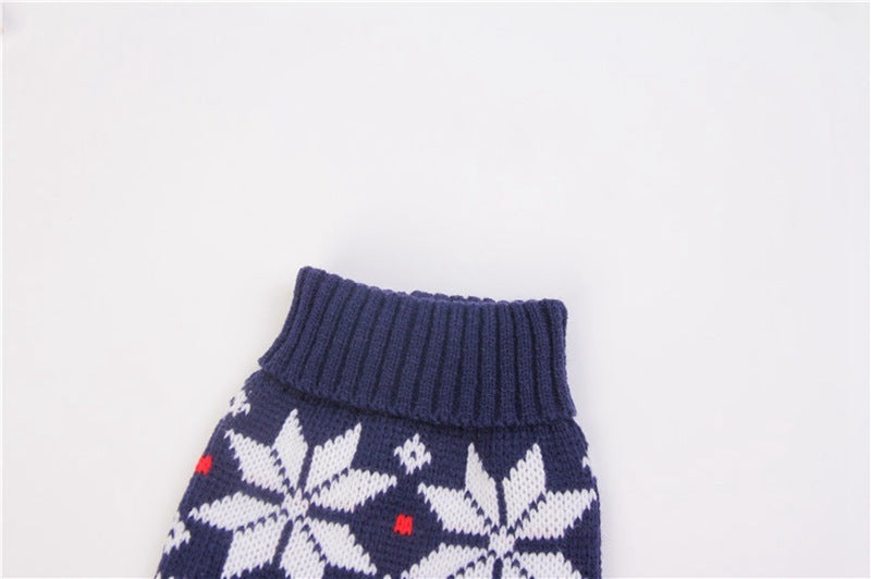 Blue Snowflake Winter Sweater for Poodles and Other Breeds