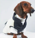 Cashmere lamssherpjas voor teckel met rits op de borst