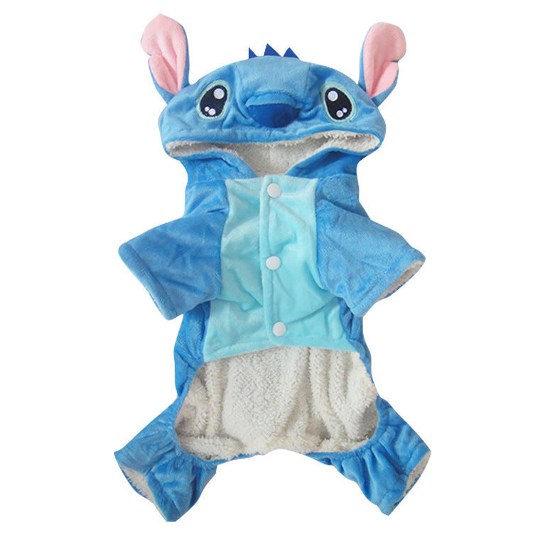 "LiLo &amp; Stitch" Dog Jumpsuit - Blue with Four Paws
