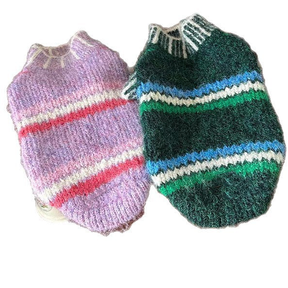 Jersey para Gatos de Rayas Bicolor - Lana y Terciopelo