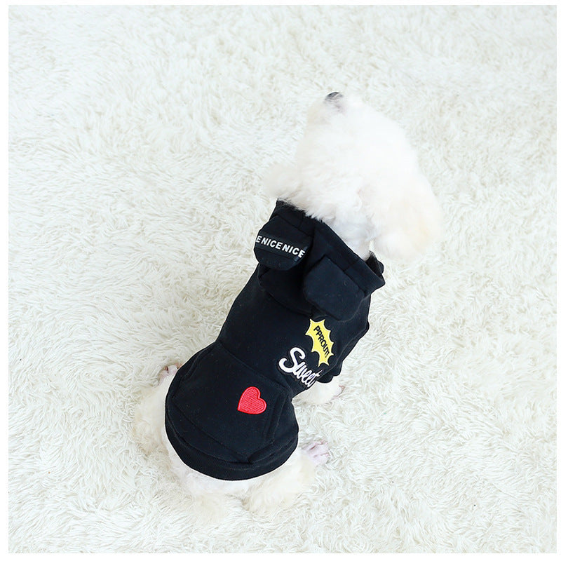 Sweet Dog Hoodie | Ears and Heart Embroidery 