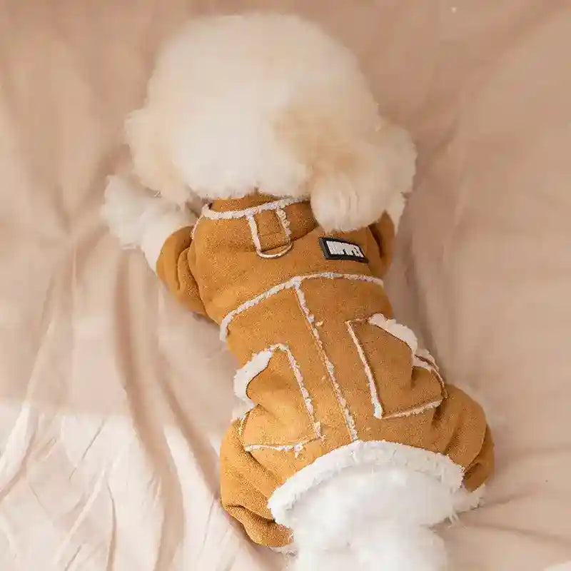 Tutina Suede Sherpa Hipipet 4 Zampe - Tasche Anello by Dog Moda