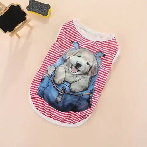 Canottiera Colorata con Animaletti per Cani di Piccola Taglia - Dog Moda